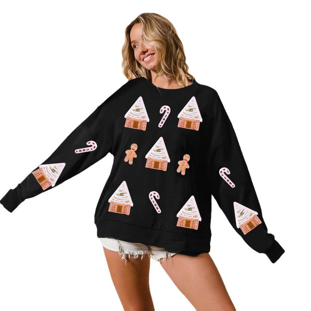 Autumn And Winter New European And American Christmas House Sequined Sweater