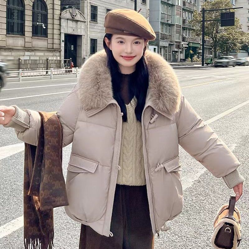 Korean Style Loose Lapels Sense Puffer Jacket Coat
