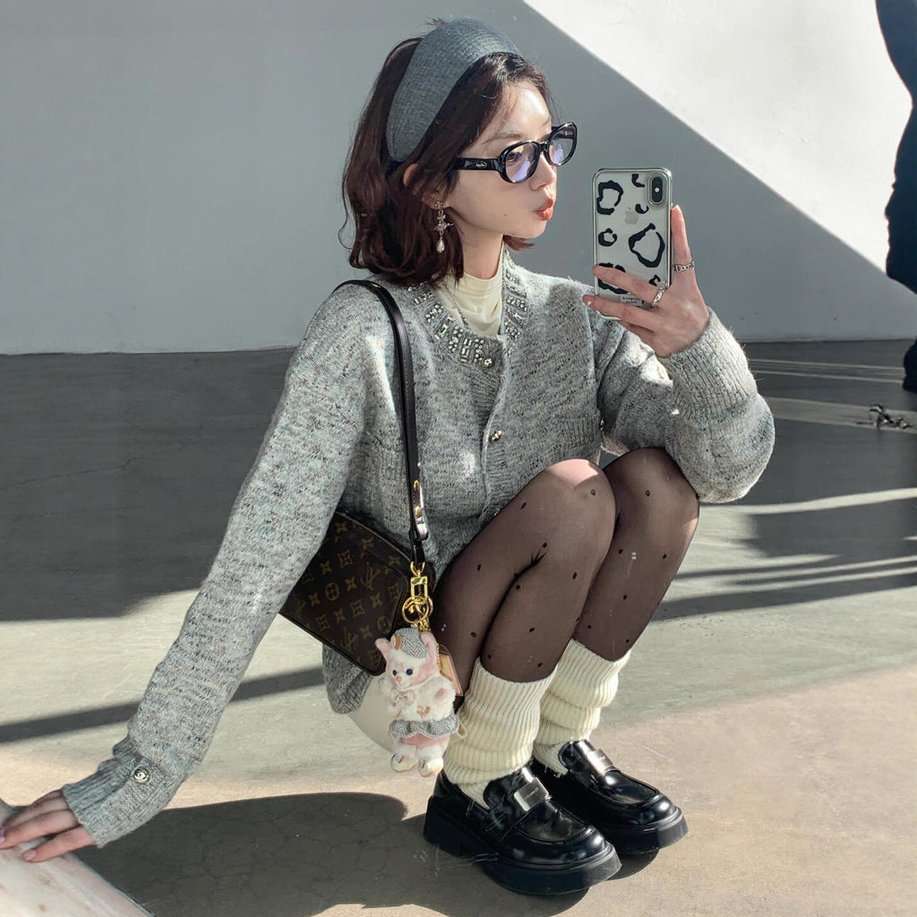 Advanced Design Gray Classic Style Knitwear Top Women's Sweater