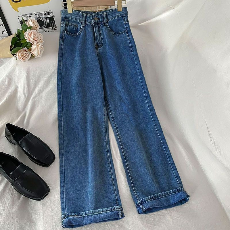 All-match High Waist Loose Outer Wear Trousers Straight Drooping Mop Pants