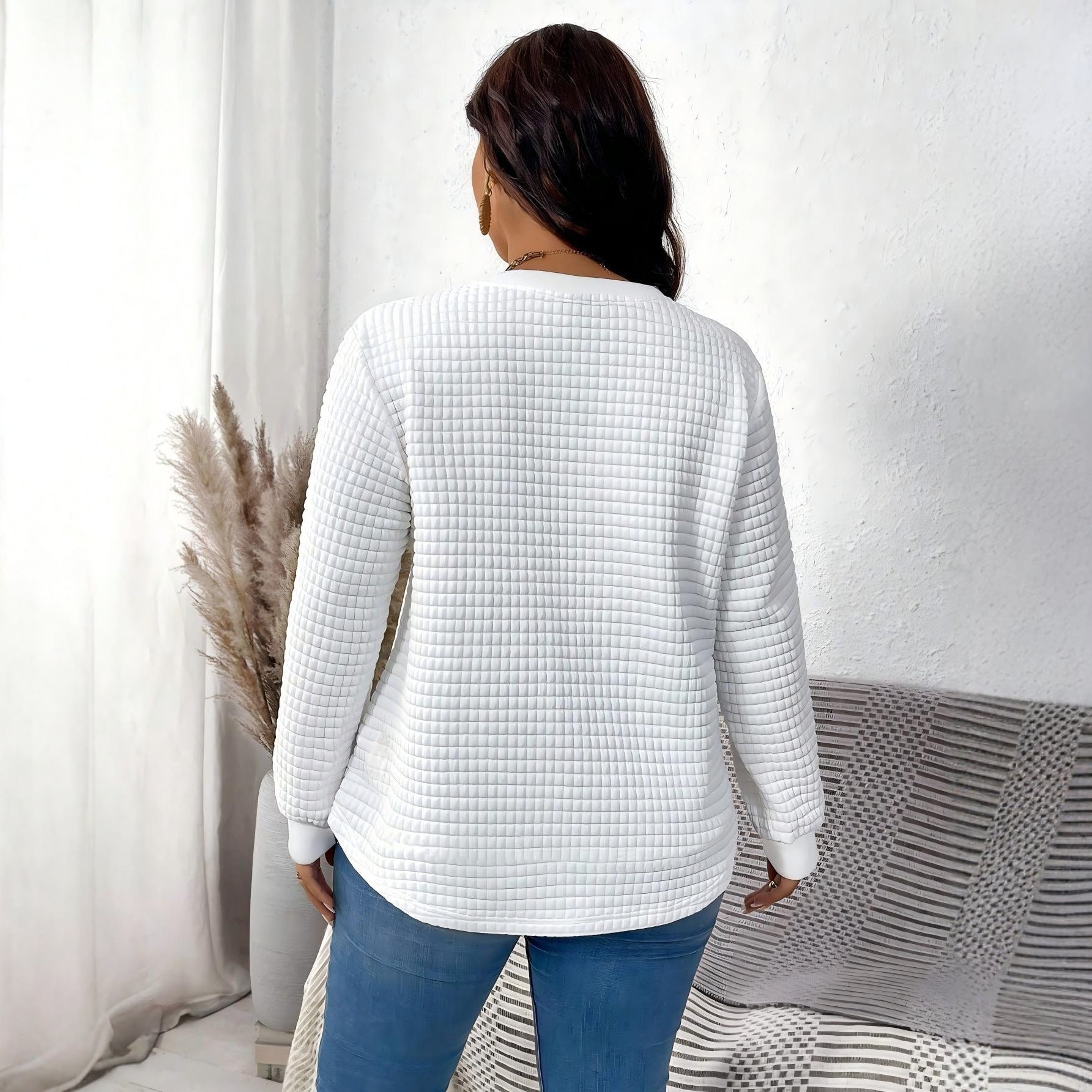 Long Sleeve Casual Love Sweater Plus Size Women's Clothing