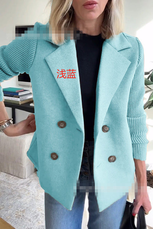 Women's Elegant Wool Stitching Woolen Coat Commuter Suit