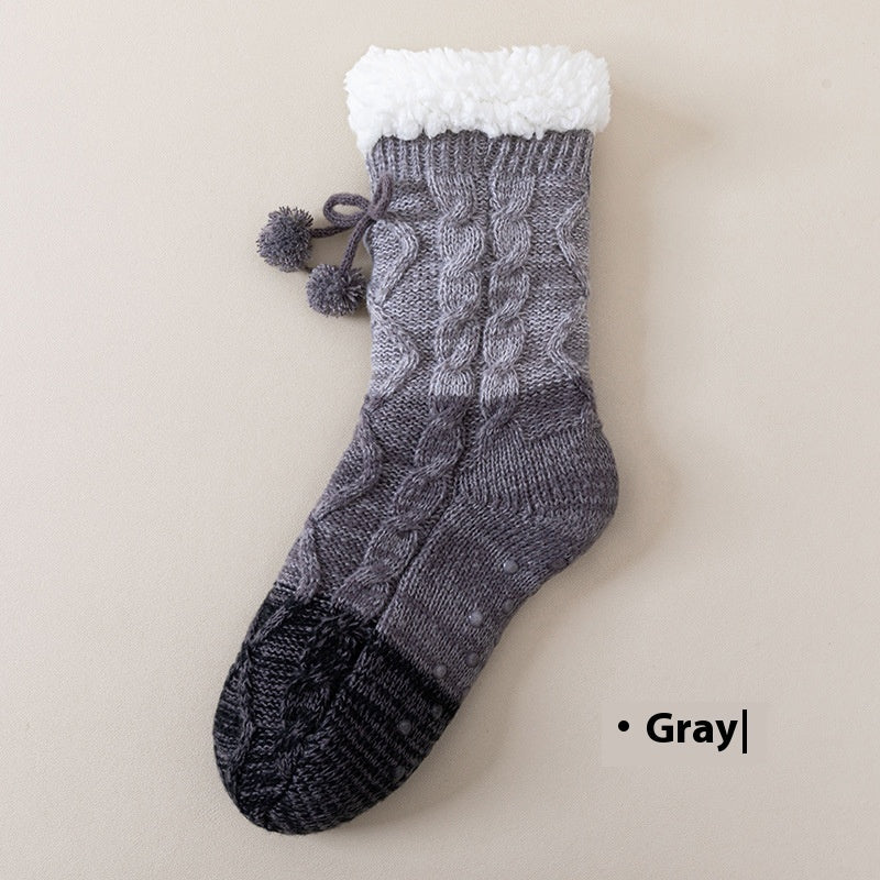 Lambswool Thickened Warm Mid-calf Length Socks Non-slip Floor Socks