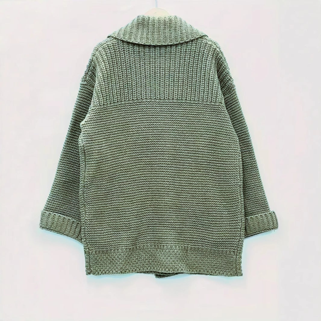 Elegant Polo Collar Plus Size Women's Coat