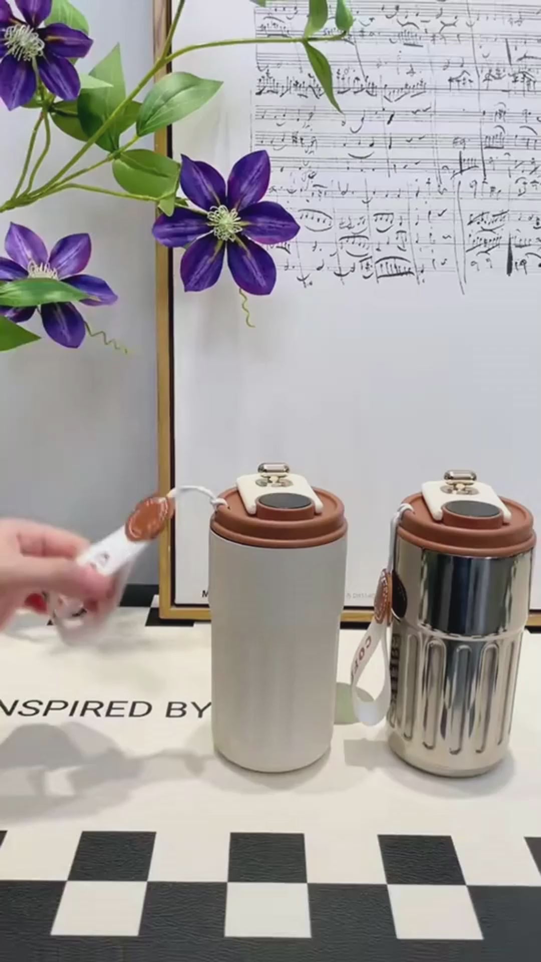 Smart Digital Thermal Bottle Portable Coffee Mug Stainless Steel Water Bottle In-Car Insulated Cup Keep Cold Vacuum Flasks 450ml