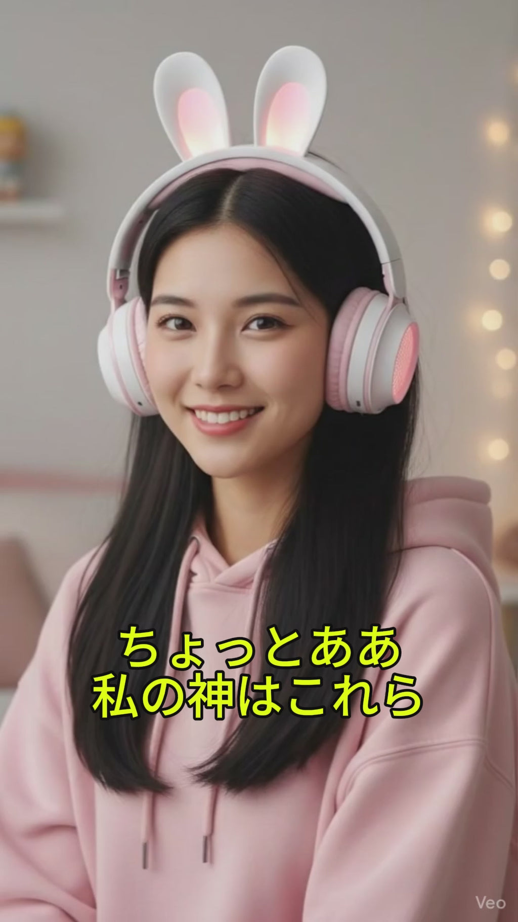 Fone de Ouvido Orelha de Coelho LED Luminoso Sem Fio Kawaii | うさ耳ヘッドホン